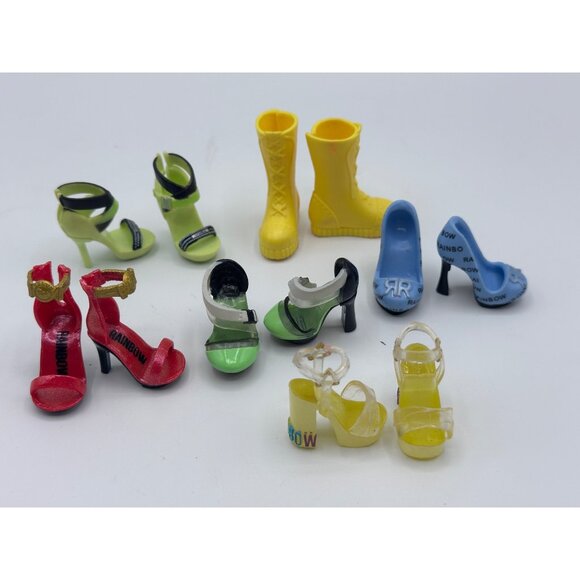 Set Of 6 Doll Shoes High-Heels & Boots Assorted Styles Fits 11.5" Dolls Multicol - Picture 1 of 3